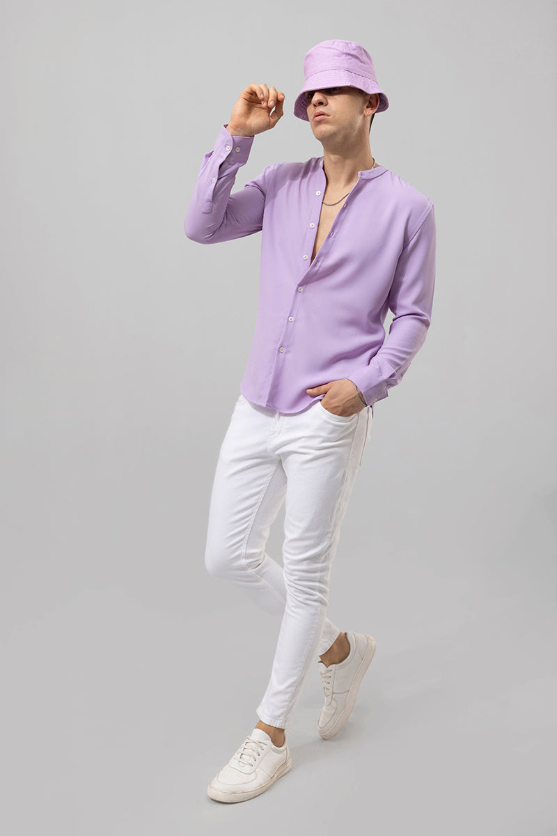 Formal Lavender Solid Shirt - Simble
